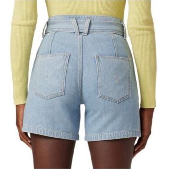 Hudson Utility Short Spring Indigo Blue Lyocell Denim Belt Tie Waist NWT Size 24 - Picture 2 of 9
